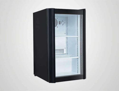 clear glass door refrigerator table top