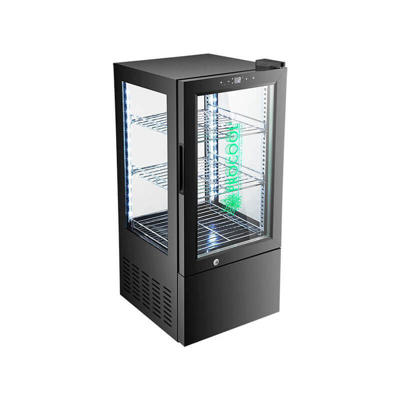Réfrigérateur à boissons à quatre portes en verre latérales
