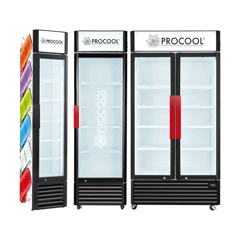 SASO SABER Certificated PROCOOL Upright Commercial Refrigerator with Branding