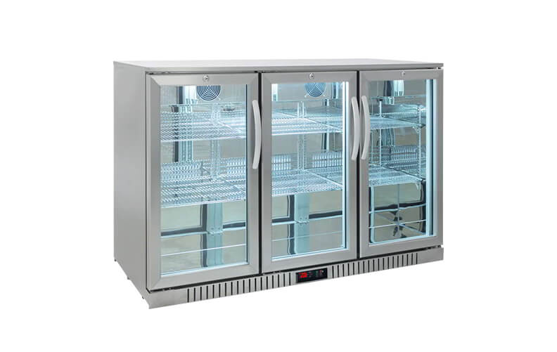 3-дверный холодильник для икры из нержавеющей стали