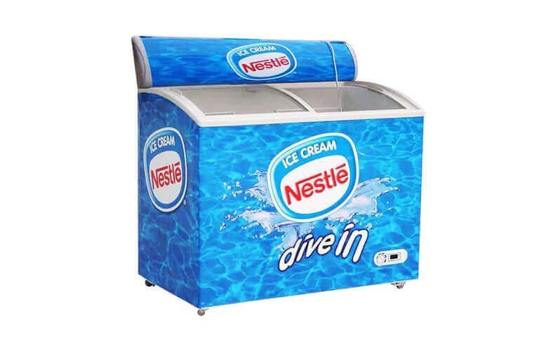 Nestle Ice Cream Chest Freezer with Advertising Lightbox