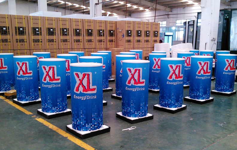 Réfrigérateur baril XL Energy Drink sur la ligne de production PROCOOL