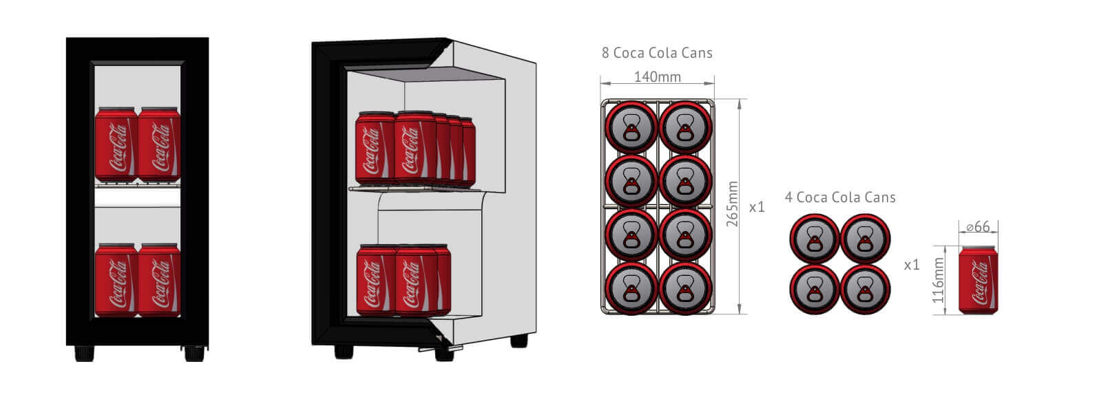 Procool Mini Fridge T-12 Pack-out_Coca Cola 330ml Cans