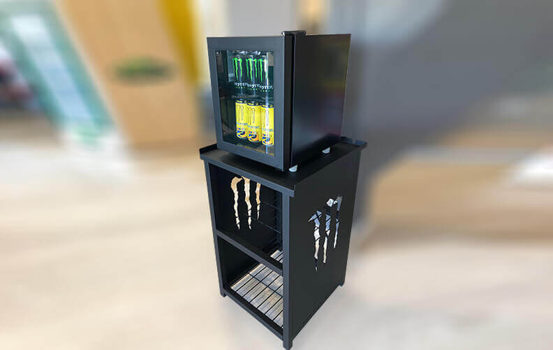 Monster Energy Drink Refrigerator with Metal Bottom Base