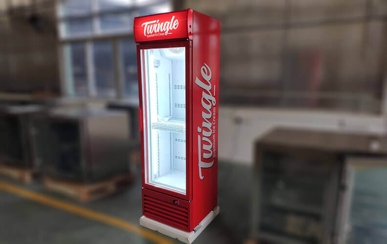 Upright Fridge with Branding Color