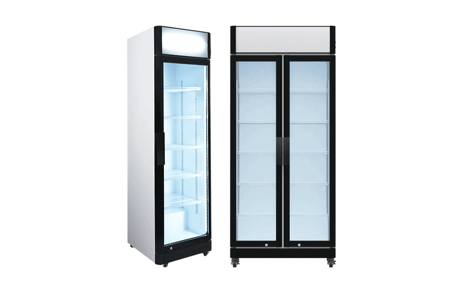 Industrial Upright Cooler with Full Size Glass Doors
