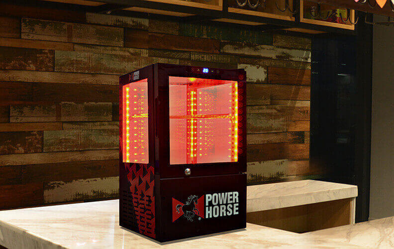 Power Horse Drink Fridge with Red LED Light