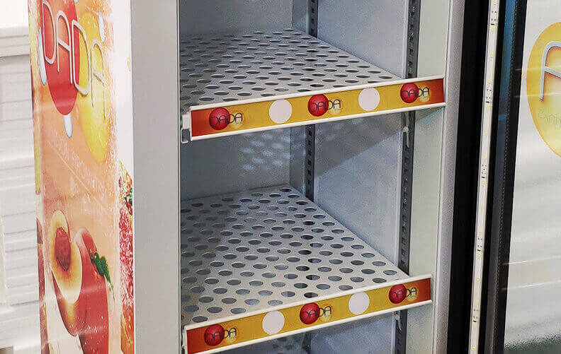 Refrigerator Shelf Price Tag of Drink Fridge