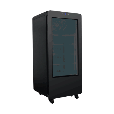 44 Inch Transparent LCD Display Fridge with Wheels