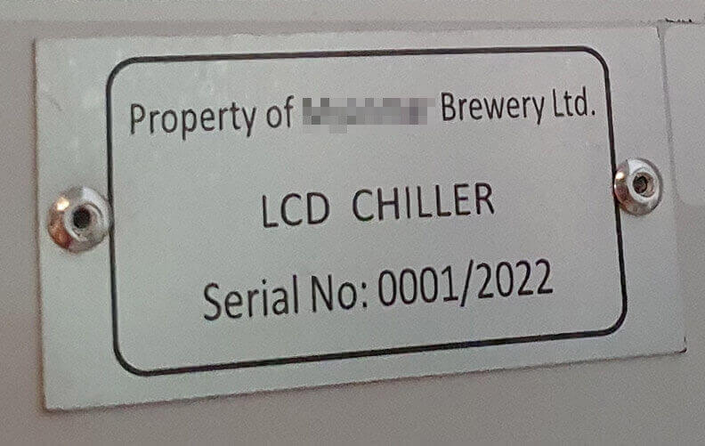 Custom Property Label for Commercial Refrigerator