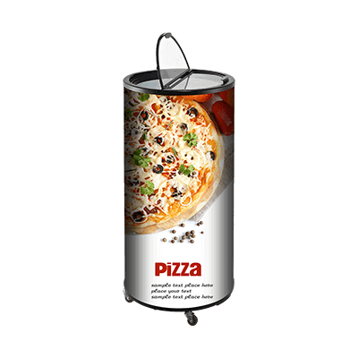 Can-shaped Pizza Freezer with Flip-flop Glass Lid