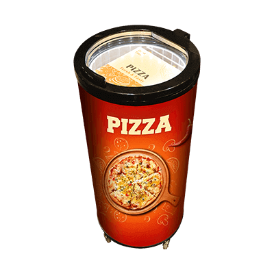 Can-shaped Pizza Freezer with One-Piece Glass Lid