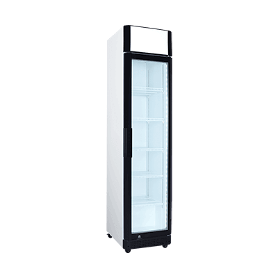 Glass Door Slim Fridge with Lightbox