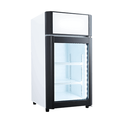 Small Glass Door Freezer with Lightbox