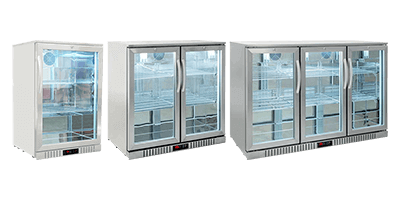 Glass Door Stainless Steel Back Bar Coolers