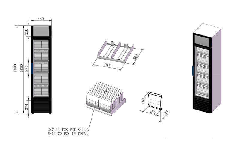 Custom Freezer with Specific Width to Fit Inside Food Bags