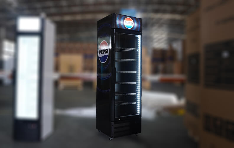 Single Door Upright Cooler for Carbonated Beverages