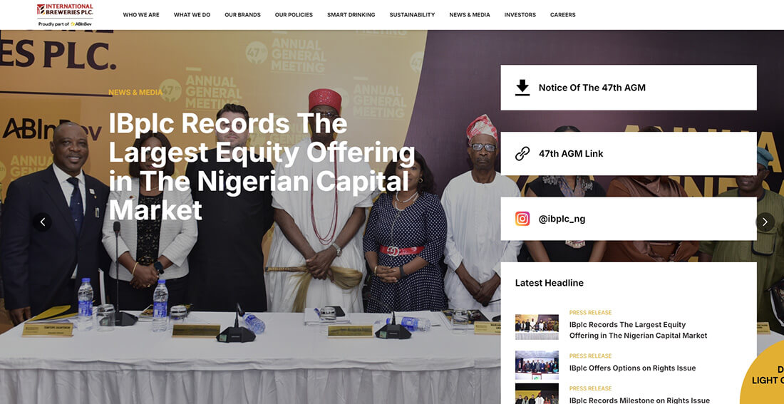 Top Beverage Companies in Nigeria_International Breweries Plc