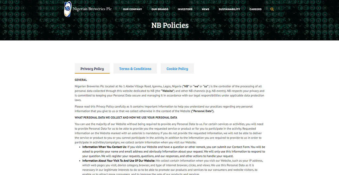 Top Beverage Companies in Nigeria_Nigerian Breweries Plc