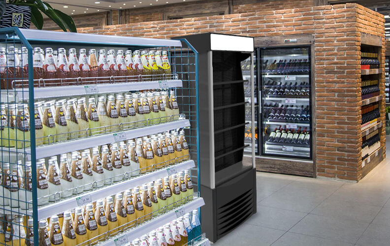 Supermarket Large Upright Open Front Refrigerator OF-350