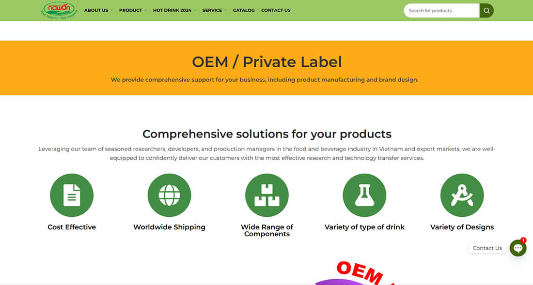 Top White & Private Label Drink Manufacturers_Nawon