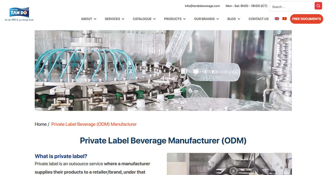 Top White & Private Label Drink Manufacturers_Tan Do Beverage