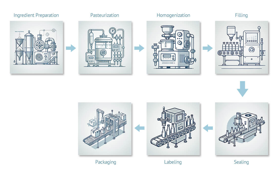 Production Process of Special Drinks (Milk Tea, Concentrated Jam Drinks, Coffee Drinks)