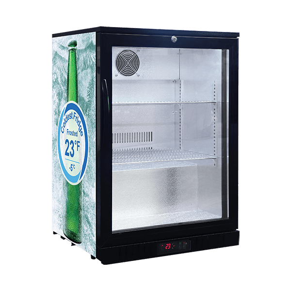 Back Bar Glass Door Coldest Beer Fridge