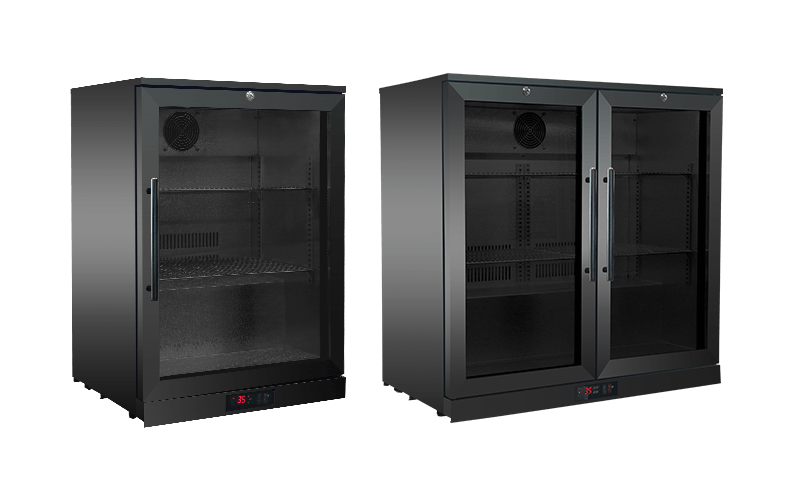 Undercounter Built-in Black Stainless Steel Bar Fridge