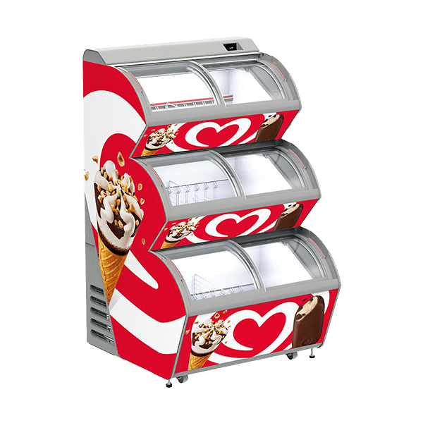 3 Tier Ice Cream Freezer_Maxivision Slimline with Branding