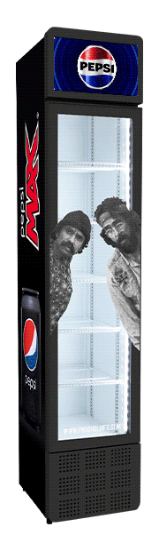 Slim Display Fridge With LCD Advertising Head