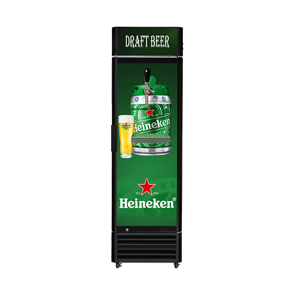 Draft Beer Fridge with Keg & Tap_Front Draft Beer Fridge with Keg & Tap_Front