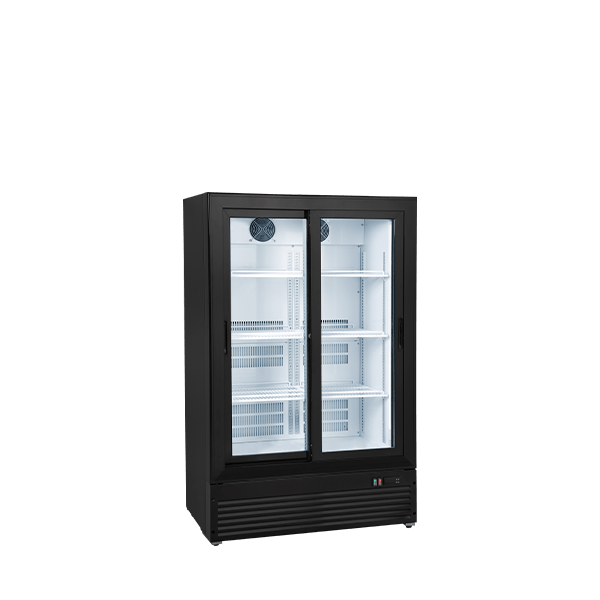 Double Sliding Door Cold Drink Fridge Medium Height