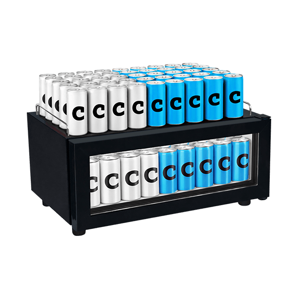 Small Glass Door Mini Fridge with Top Display for Beverage