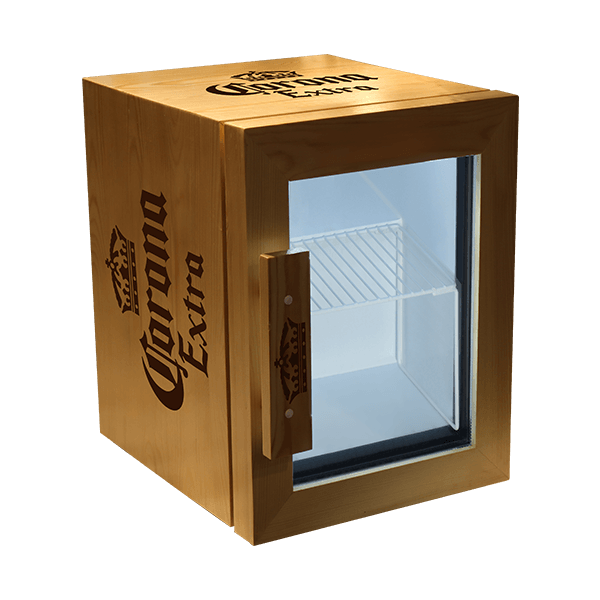 Wooden Mini Refrigerator with Glass Door