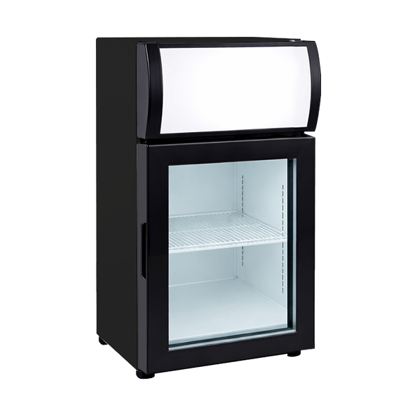 Glass Front Mini Fridge with Lightbox