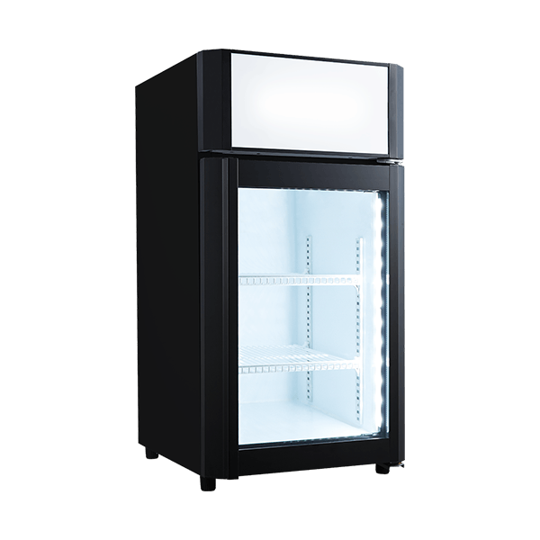 Small Glass Door Freezer with Lightbox