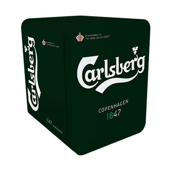 Solid Door Carlsberg Compact Mini Fridge with Retro Design