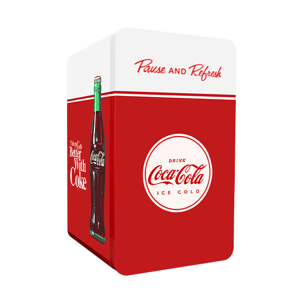 Solid Door Mini Bottle Fridge Vintage Style with Custom Branding