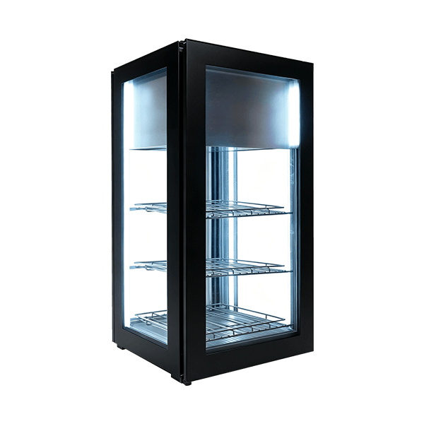 Glass Bar Fridge with Advertising Header
